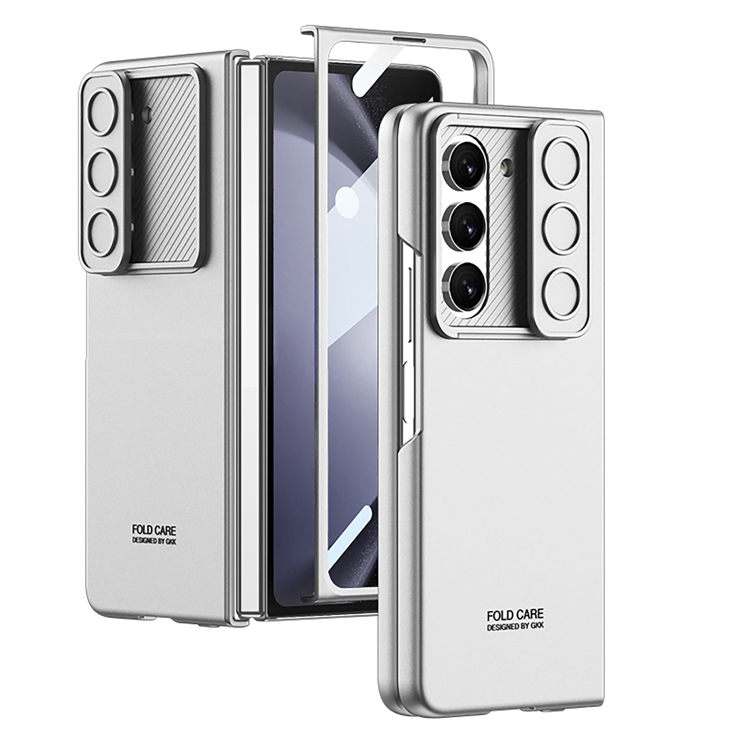 GKK For Samsung Galaxy Z Fold5 5G Hard PC Cover Ultra Slim Camera Slider Phone Case with Tempered Glass Film GKK For Samsung Galaxy Z Fold5 5G Hard PC Cover Ultra Slim Camera Slider Phone Case with Tempered Glass Film